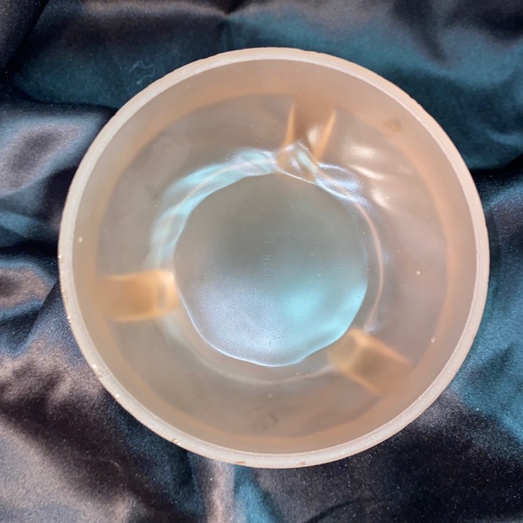 Art Deco Powder Jar Pink Satin Glass L.E.Smith makeup trinket dish candy jewelry - Picture 3 of 12